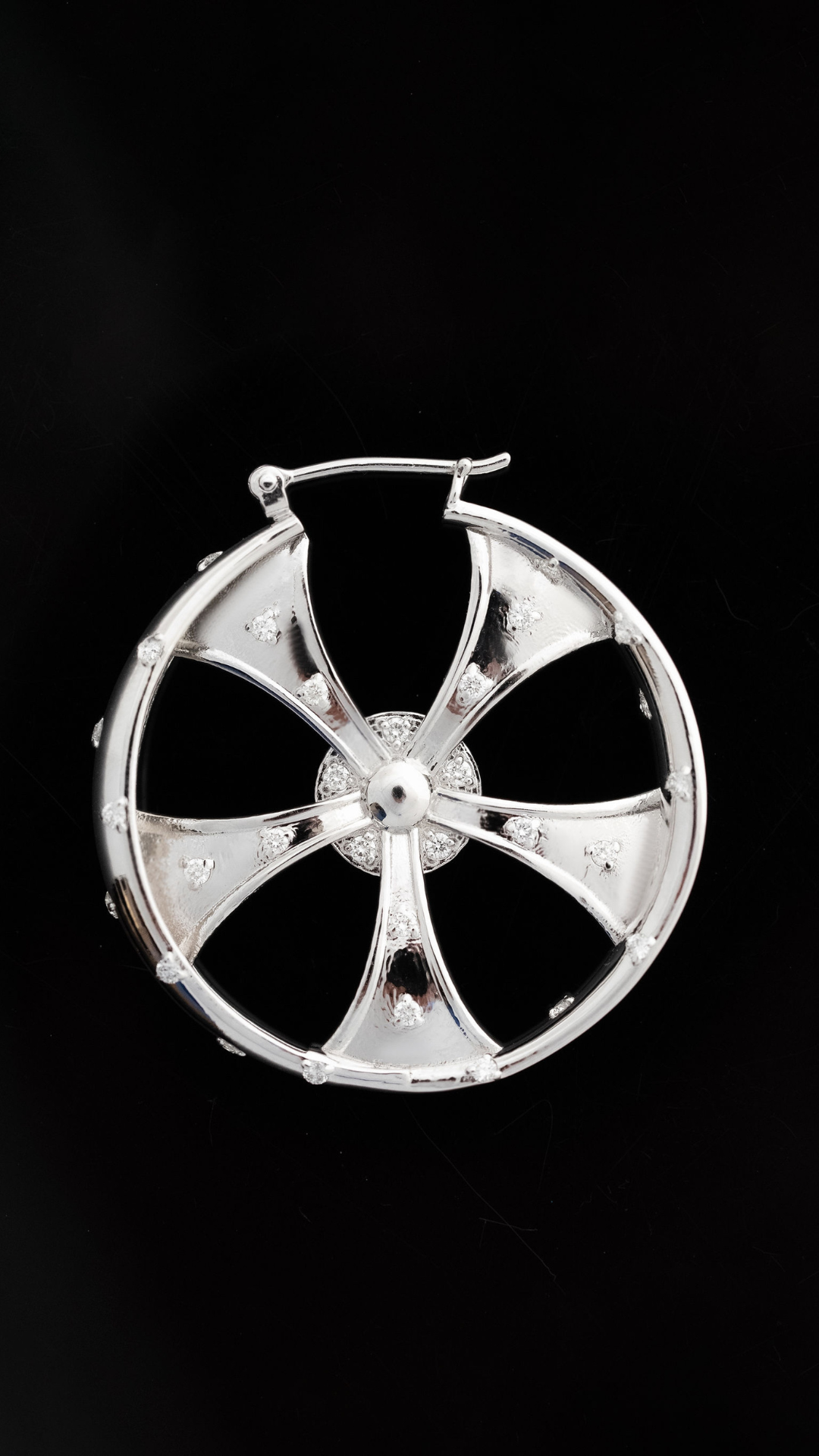 Rim Hoop Earrings - Small with Stones