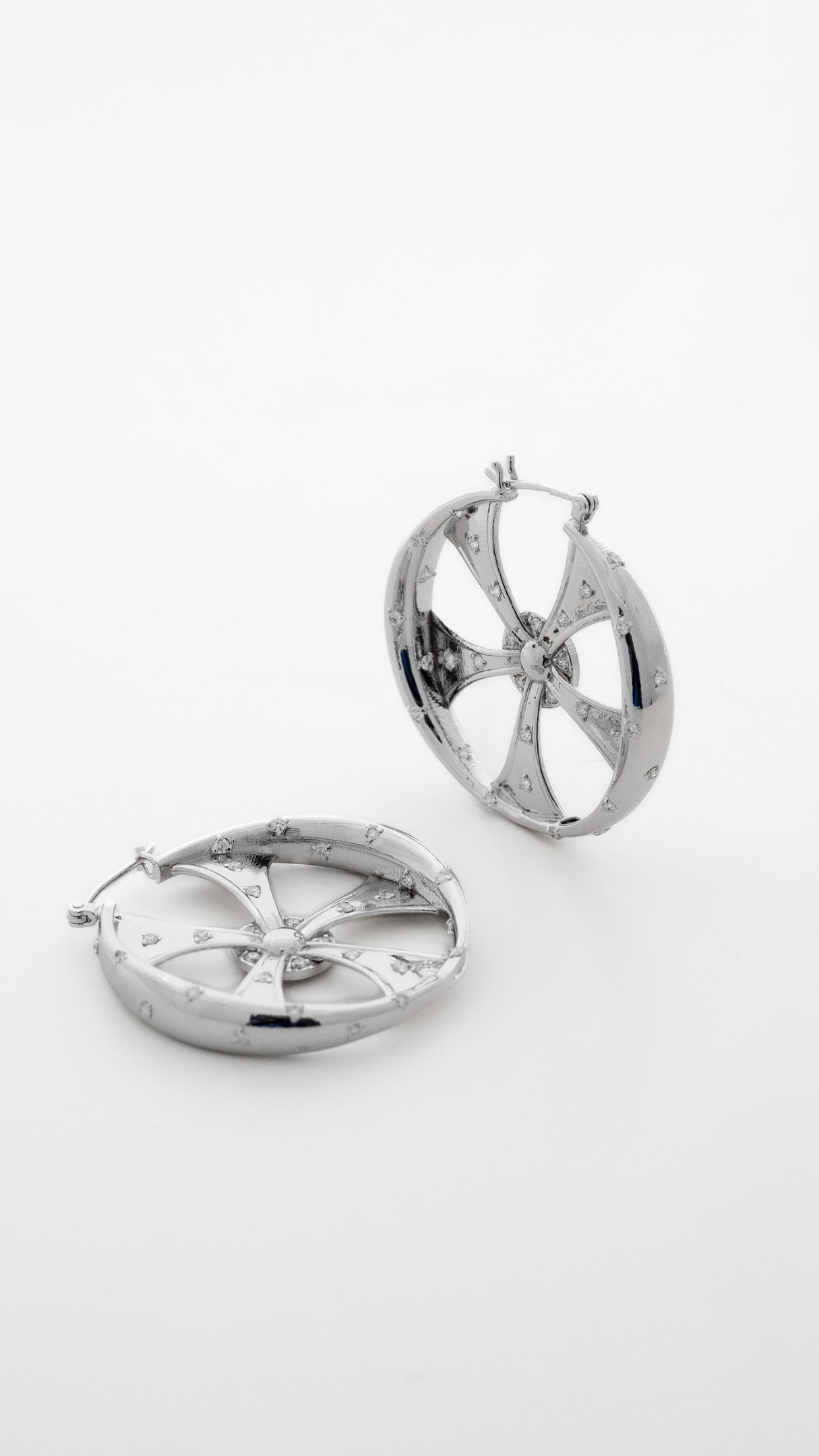 Rim Hoop Earrings - Small with Stones